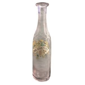 Vintage French Carafe Hand Painted Pale Pink Glass Montpellier